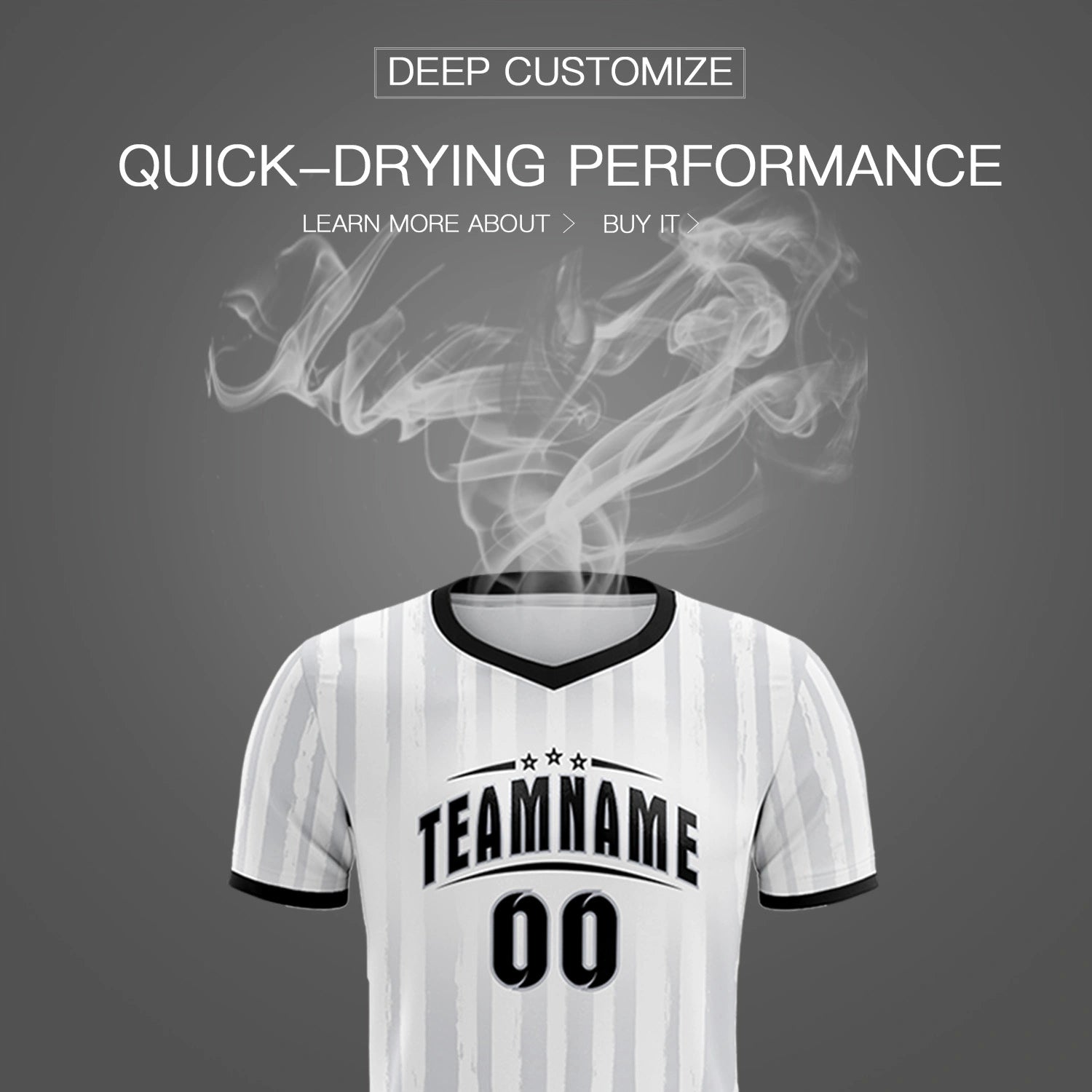 Custom White Black Breathable Soccer Sets Jersey