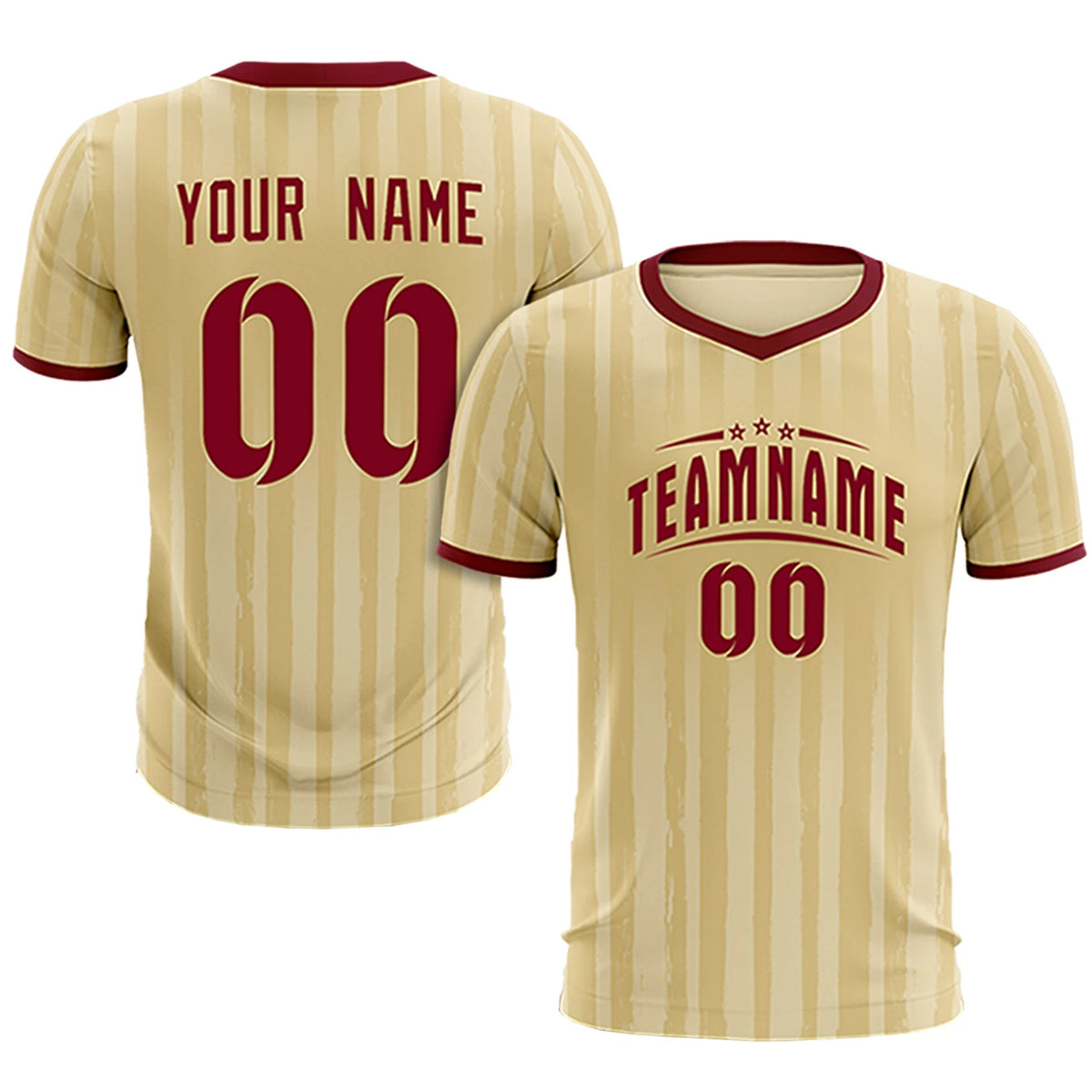 Custom Khaki Crimson Breathable Soccer Sets Jersey
