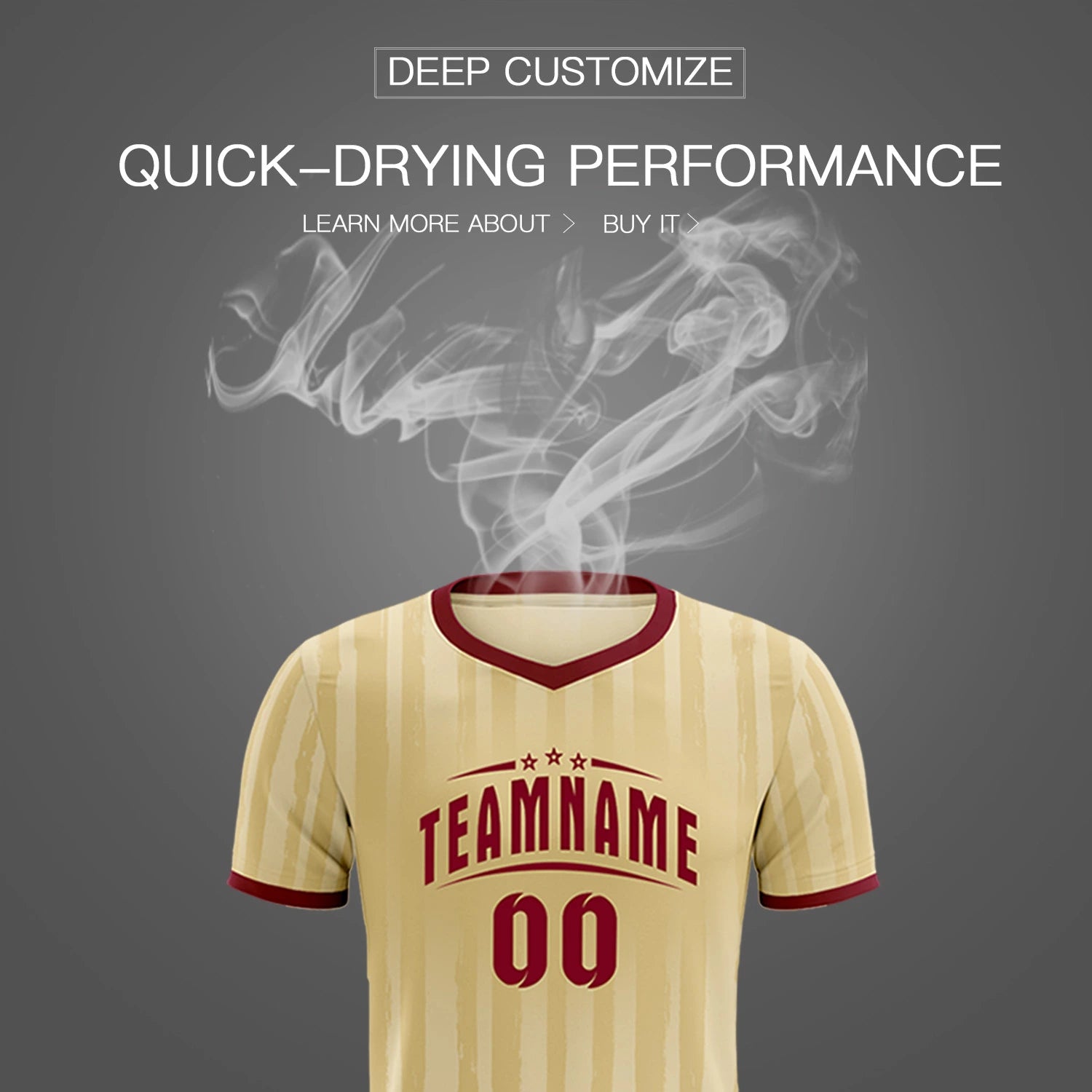 Custom Khaki Crimson Breathable Soccer Sets Jersey