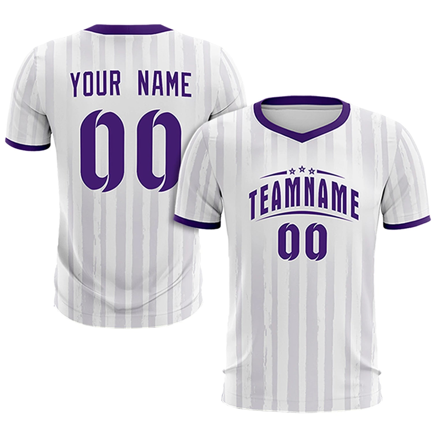 Custom White Purple Breathable Soccer Sets Jersey