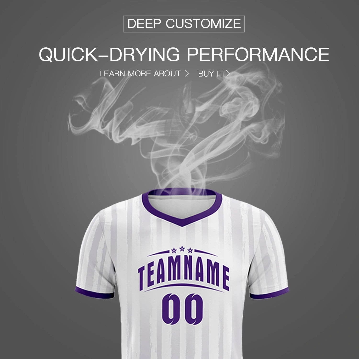 Custom White Purple Breathable Soccer Sets Jersey