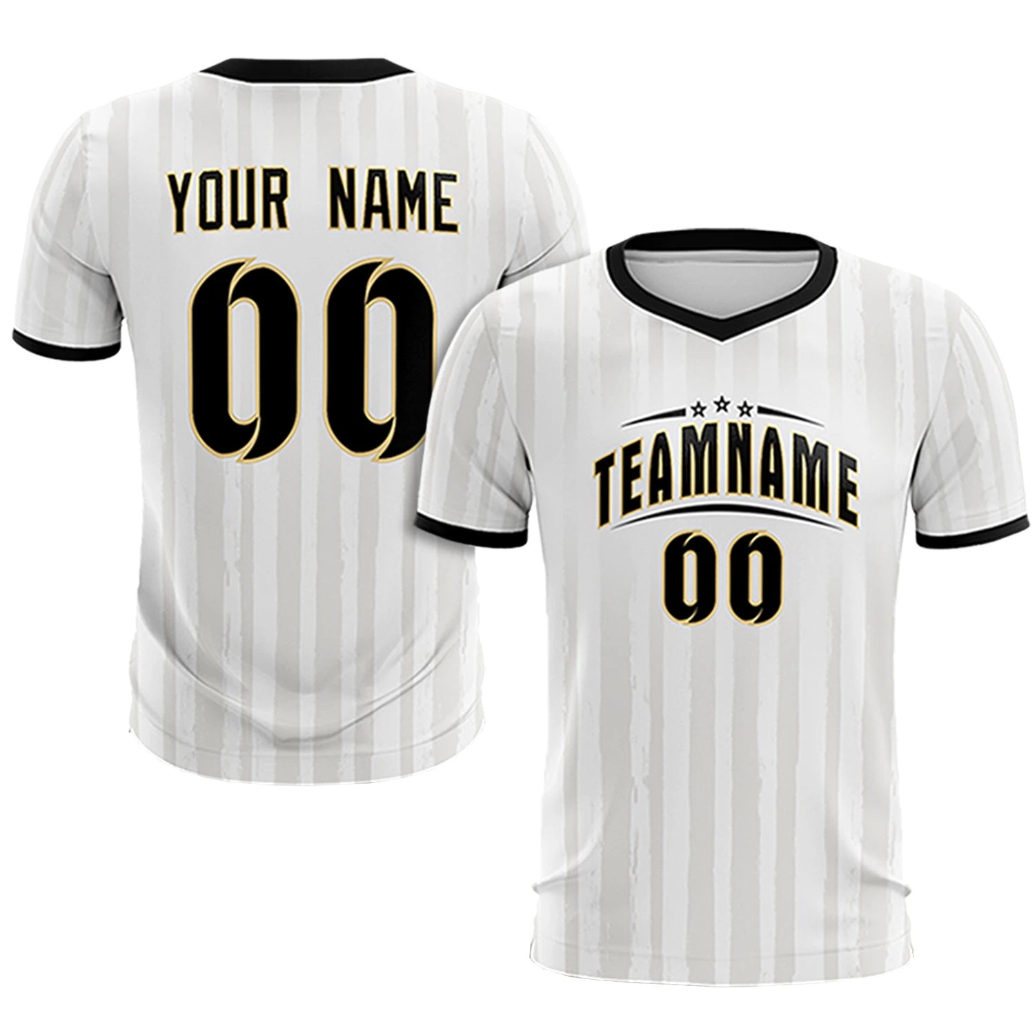 Custom White Black Breathable Soccer Sets Jersey