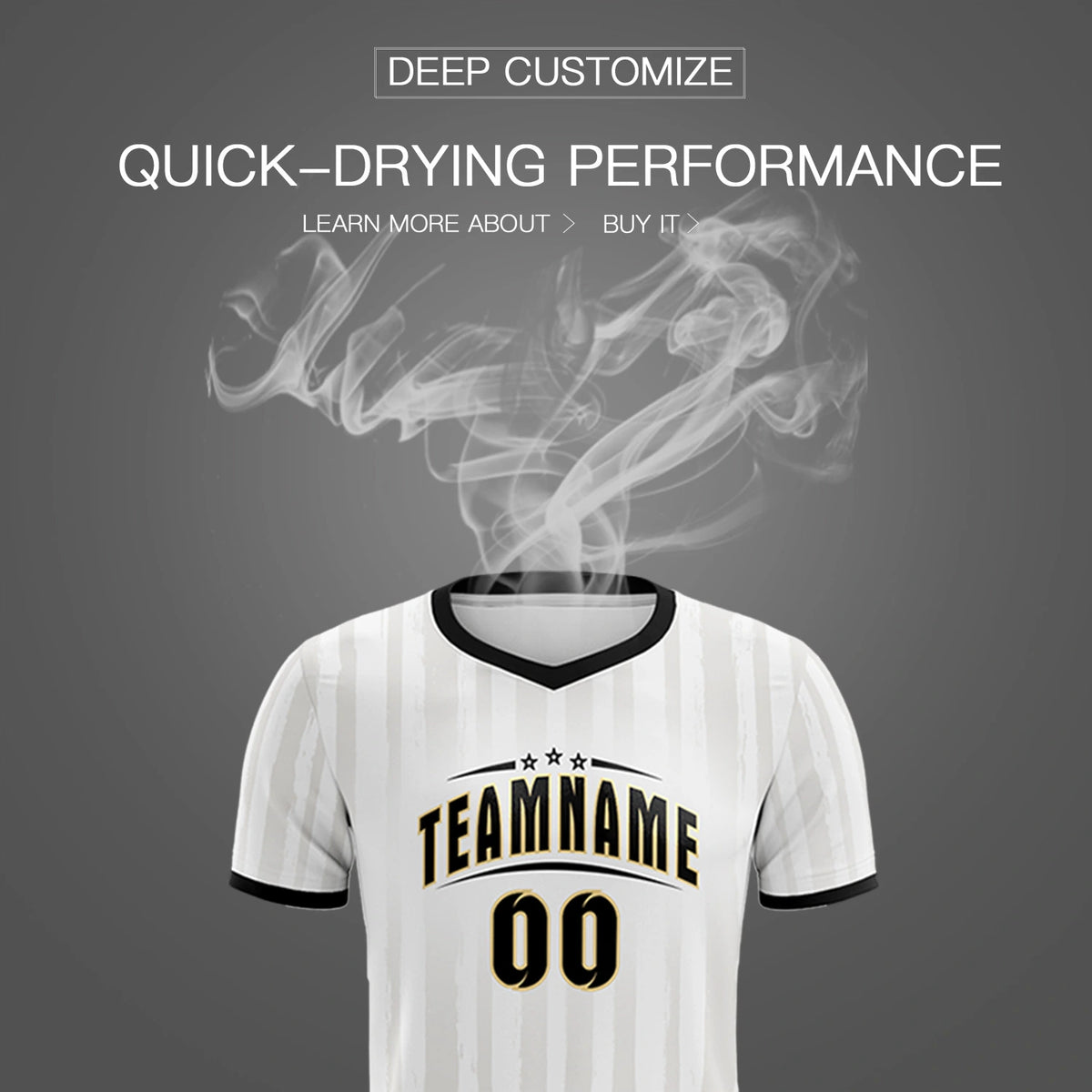 Custom White Black Breathable Soccer Sets Jersey