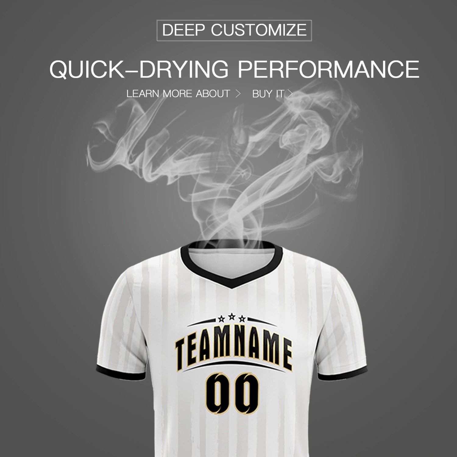 Custom White Black Breathable Soccer Sets Jersey