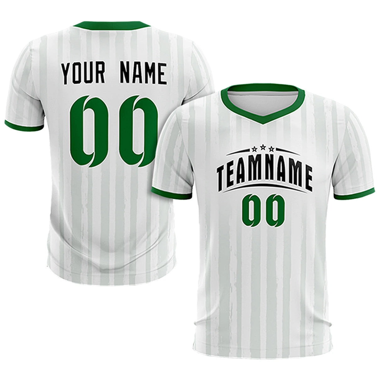 Custom White Kelly Green Breathable Soccer Sets Jersey