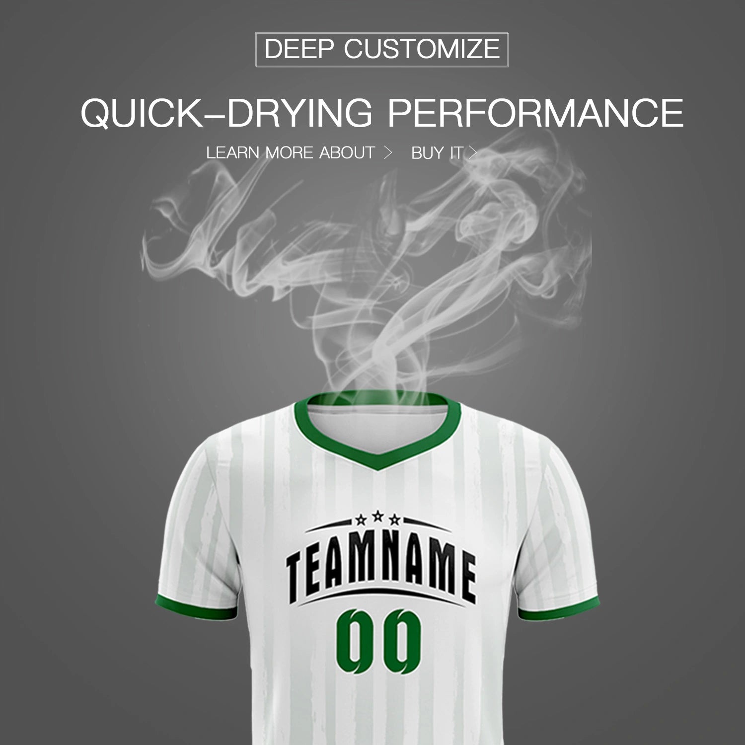 Custom White Kelly Green Breathable Soccer Sets Jersey