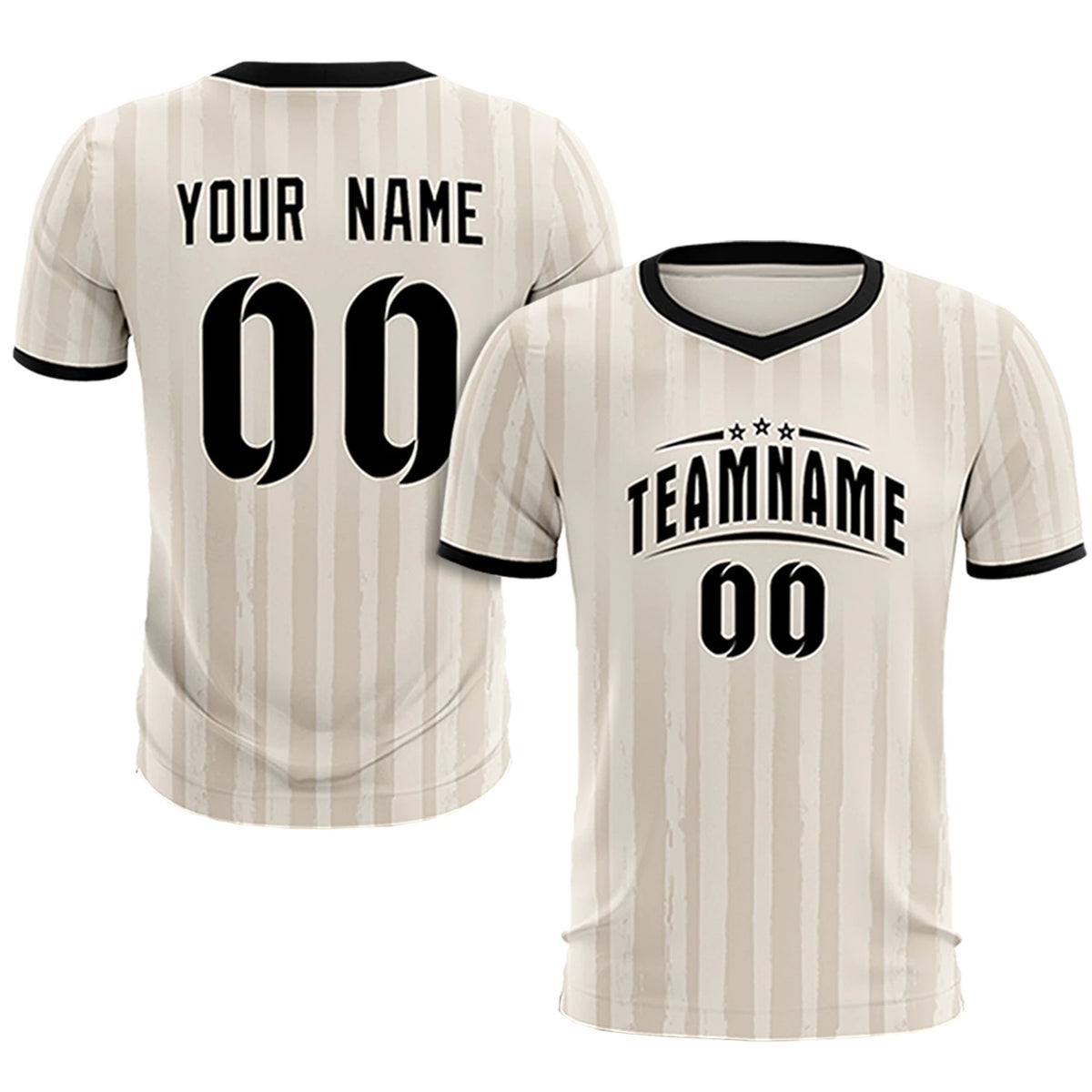 Custom Khaki Black Breathable Soccer Sets Jersey