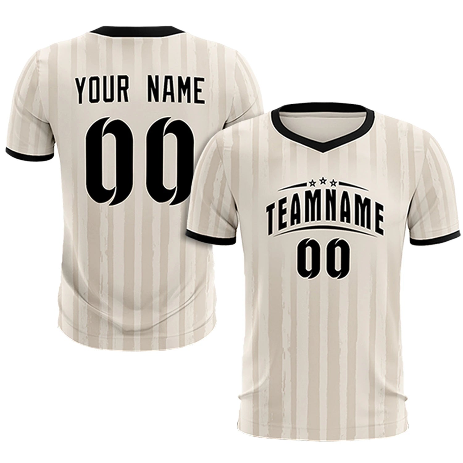 Custom Khaki Black Breathable Soccer Sets Jersey