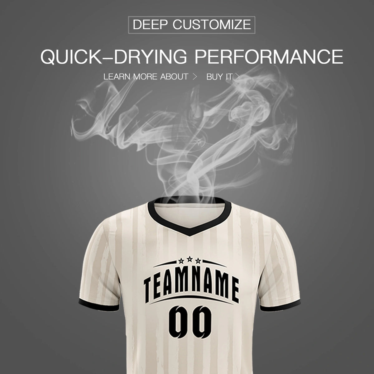 Custom Khaki Black Breathable Soccer Sets Jersey