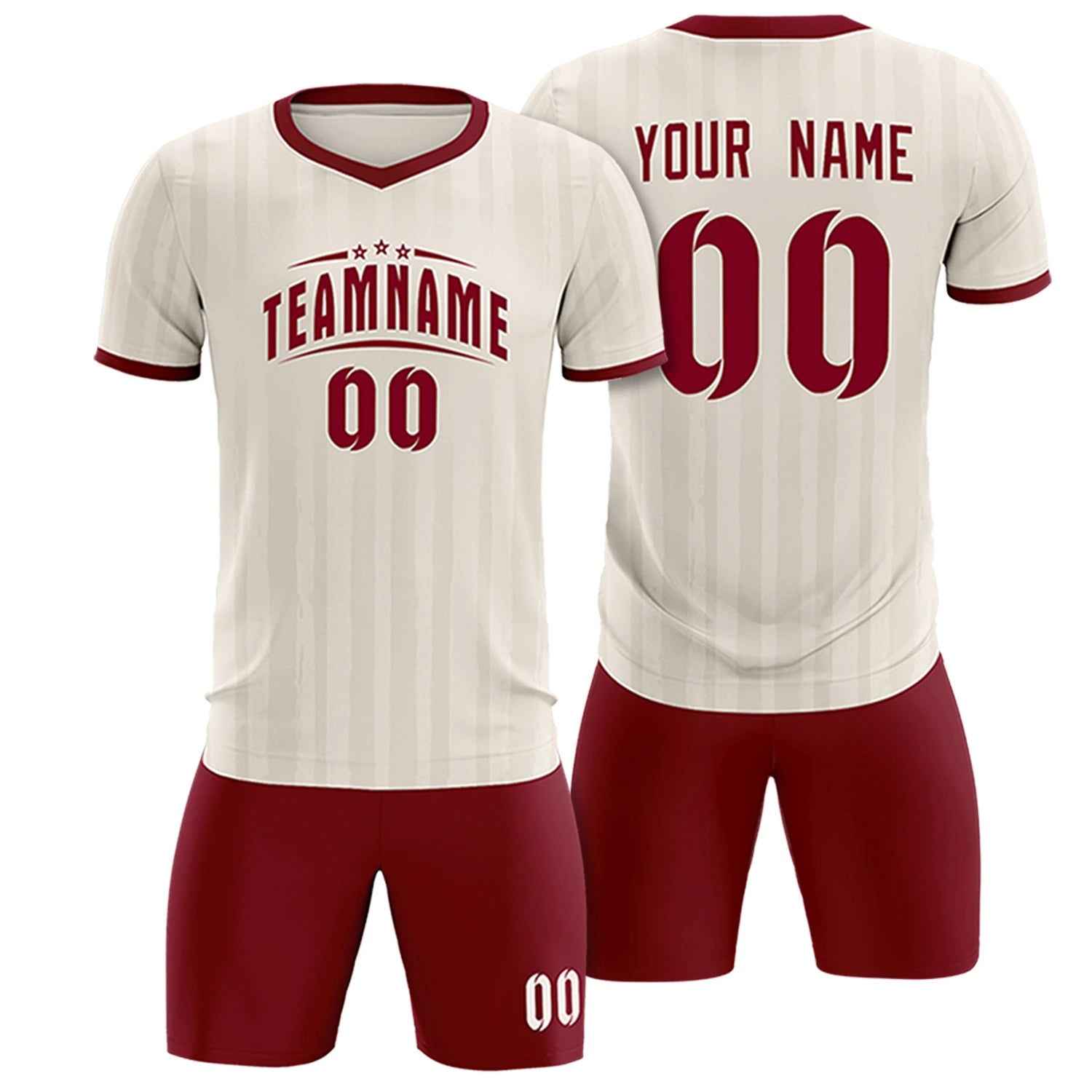 Custom Khaki Crimson Breathable Soccer Sets Jersey