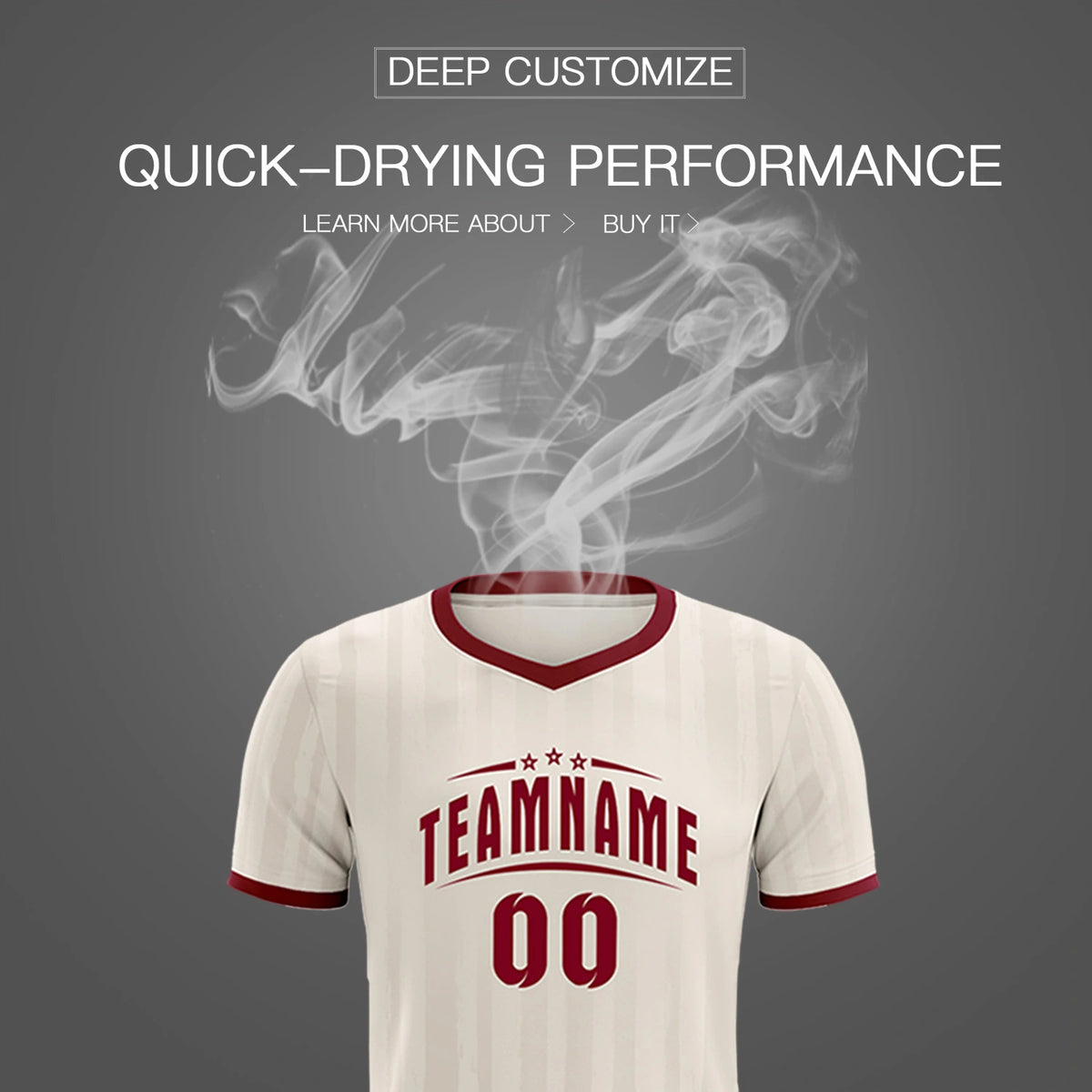 Custom Khaki Crimson Breathable Soccer Sets Jersey