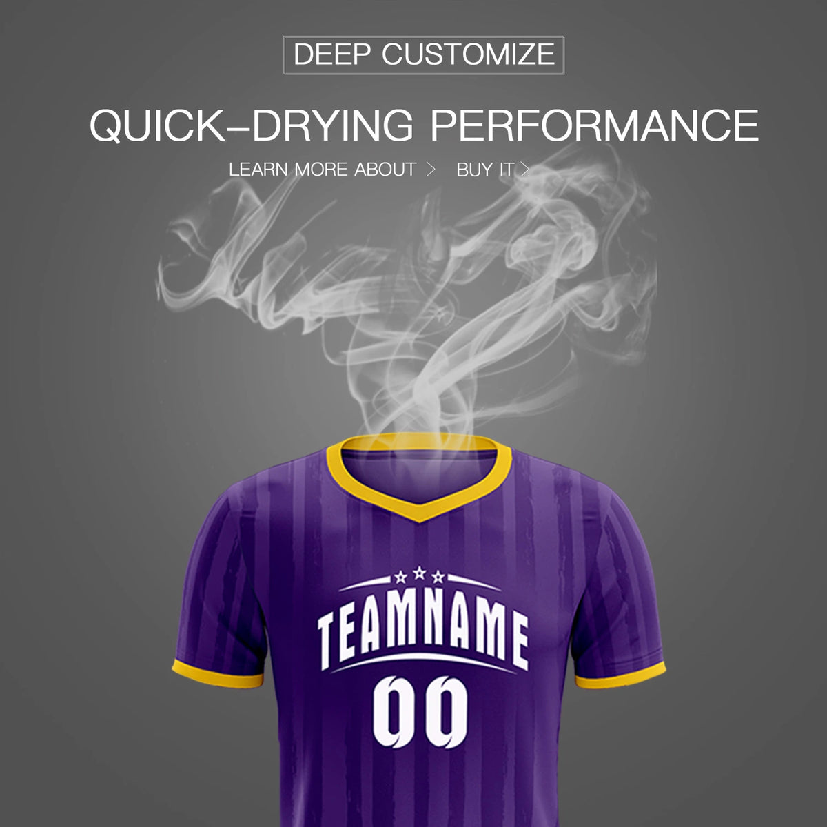 Custom Purple Gold 01 Breathable Soccer Sets Jersey