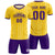 Custom Gold 01 Purple Breathable Soccer Sets Jersey