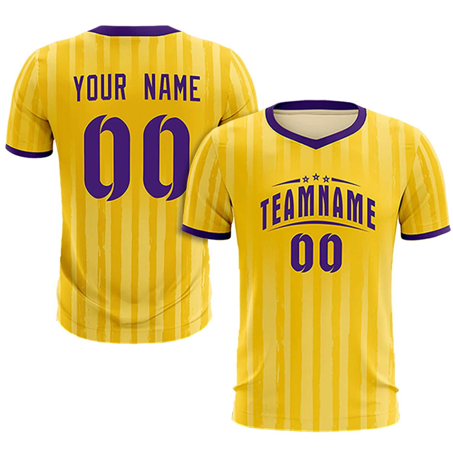 Custom Gold 01 Purple Breathable Soccer Sets Jersey