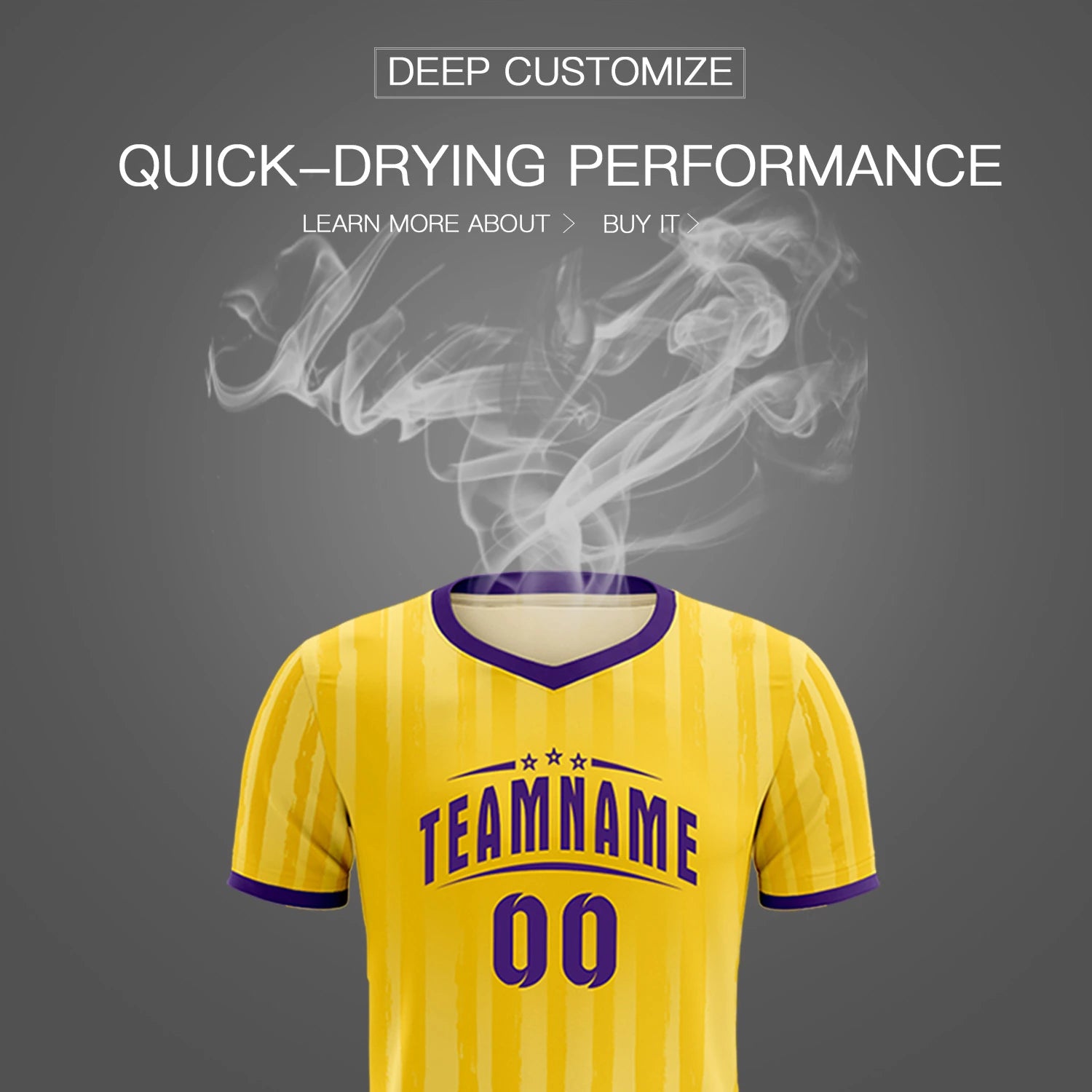 Custom Gold 01 Purple Breathable Soccer Sets Jersey