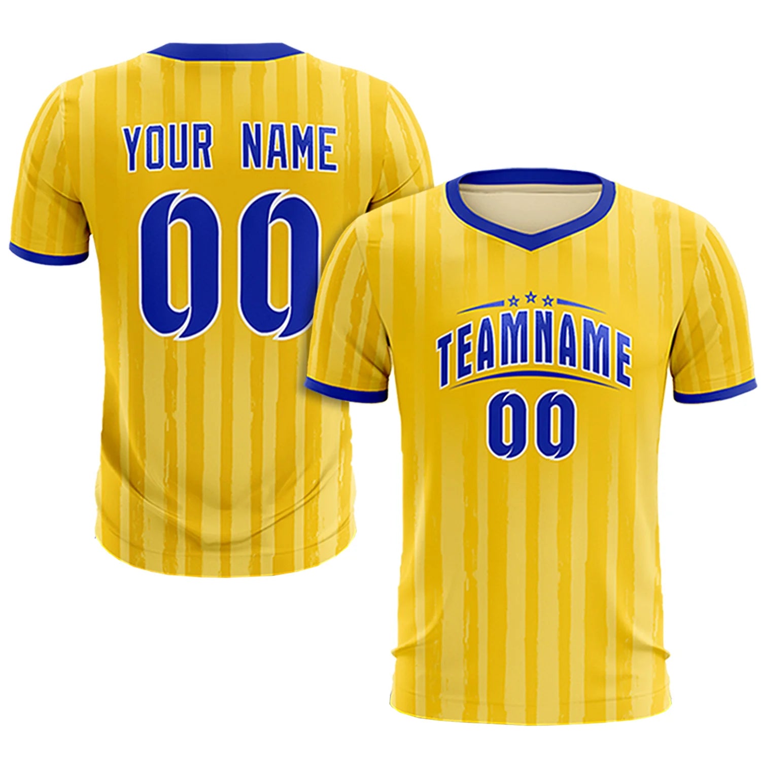 Custom Gold 01 Royal Blue Breathable Soccer Sets Jersey