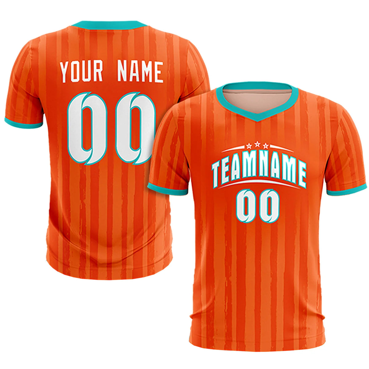 Custom Orange Bright Green Breathable Soccer Sets Jersey