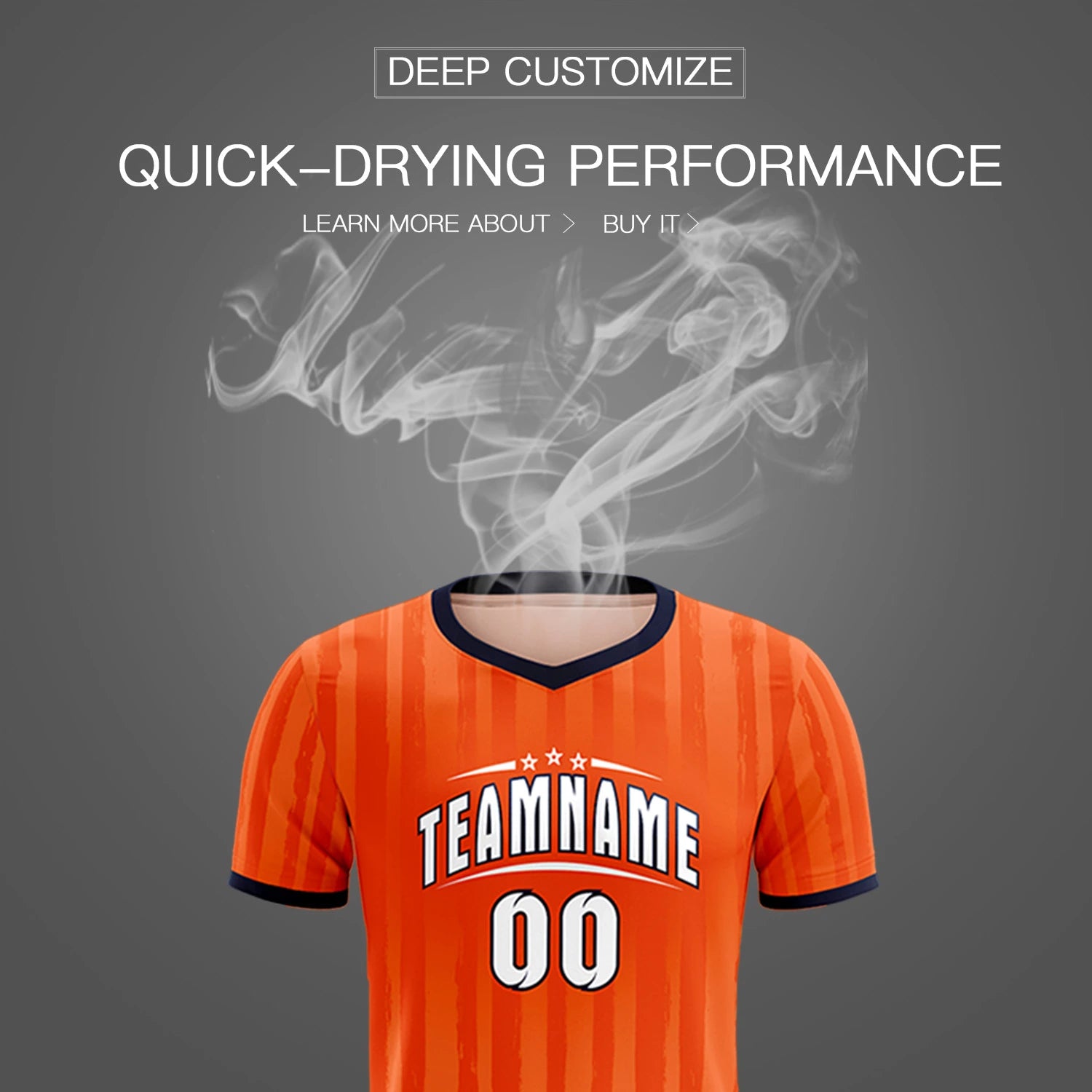 Custom Orange Navy Breathable Soccer Sets Jersey
