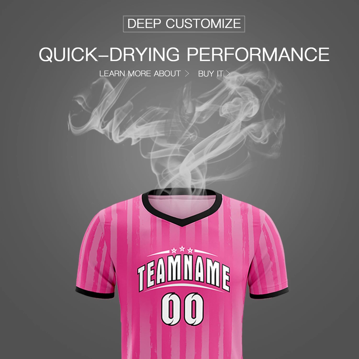 Custom Pink Black Breathable Soccer Sets Jersey