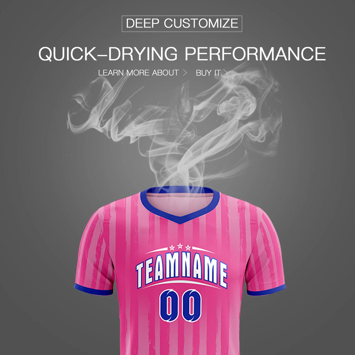 Custom Pink Royal Blue Breathable Soccer Sets Jersey