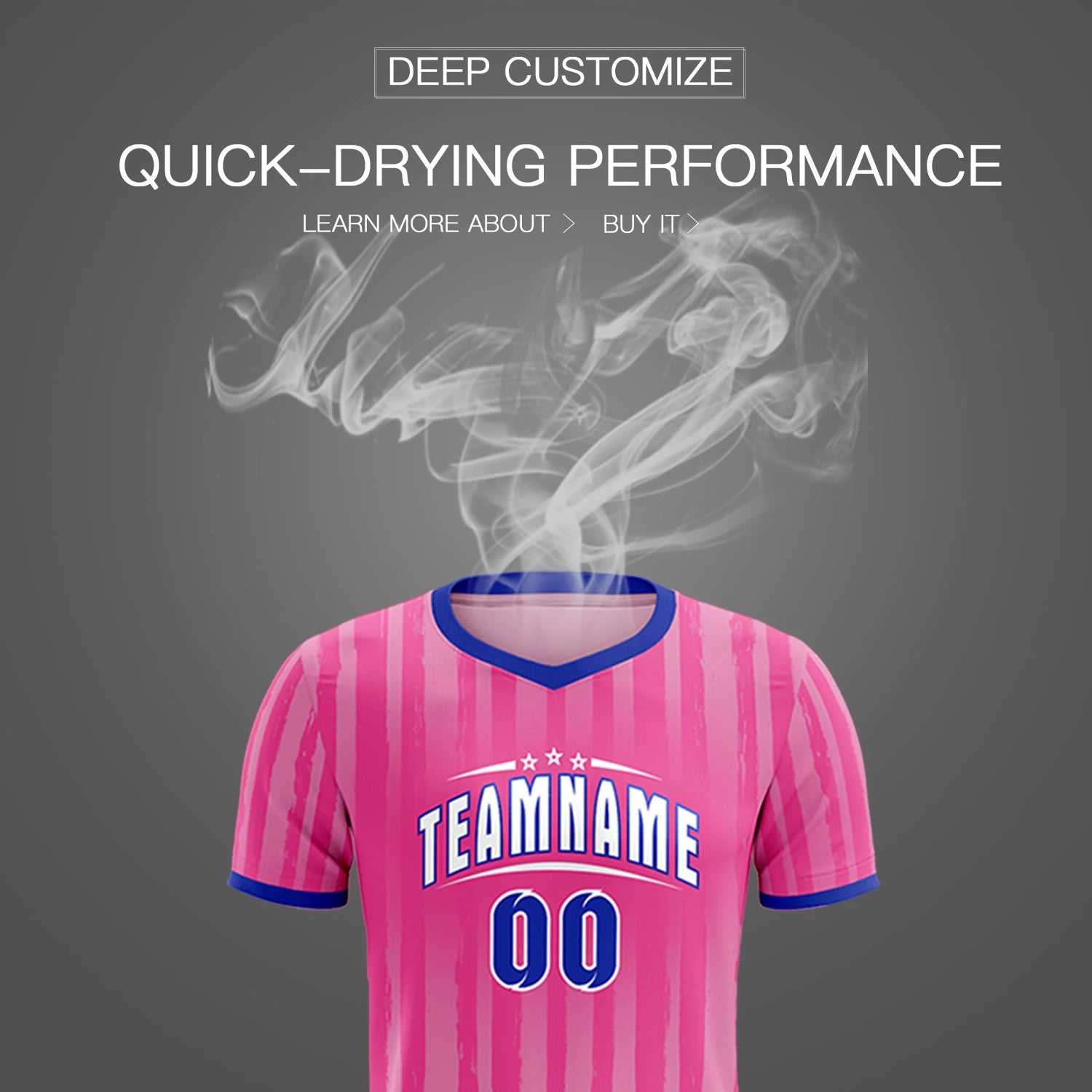 Custom Pink Royal Blue Breathable Soccer Sets Jersey