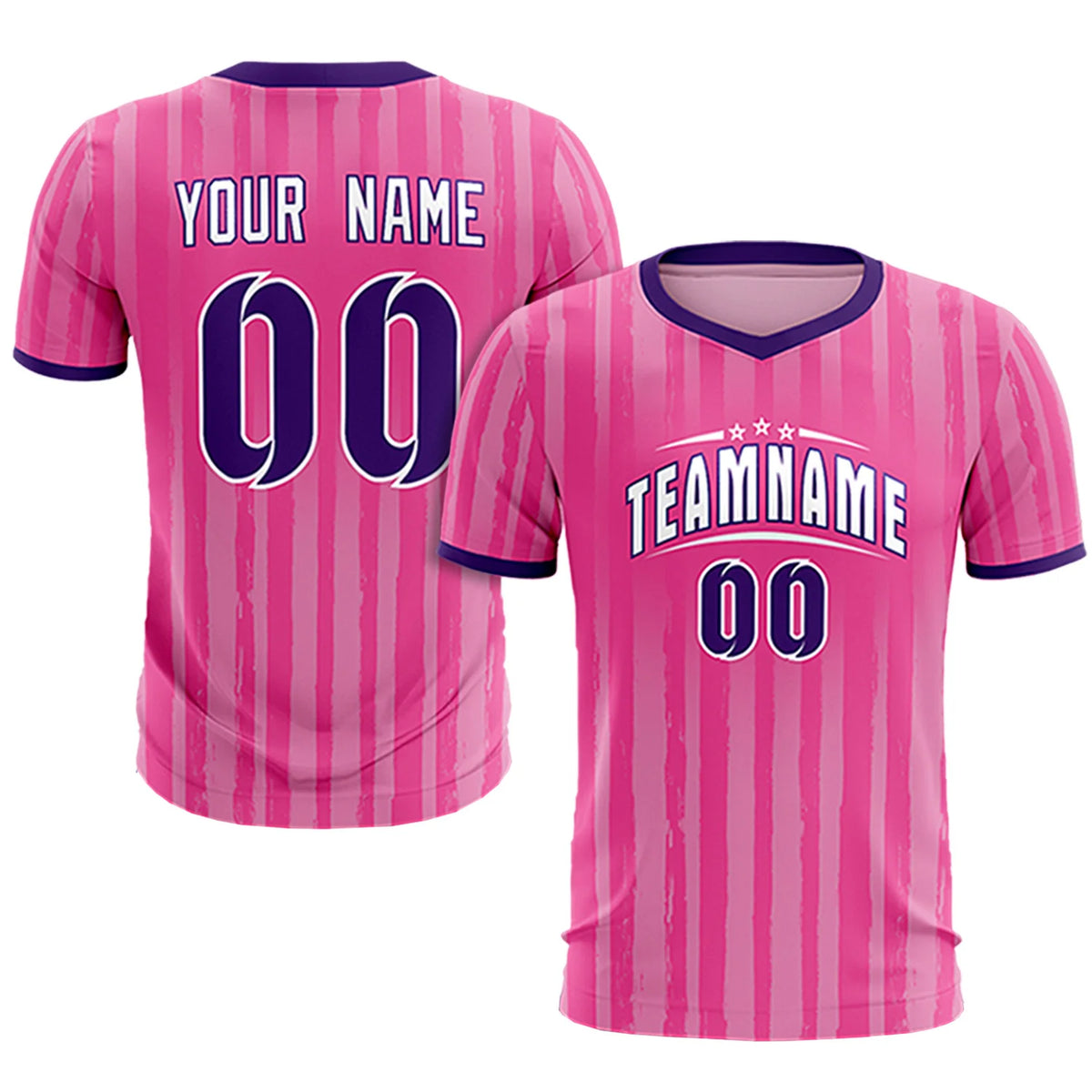 Custom Pink Purple Breathable Soccer Sets Jersey