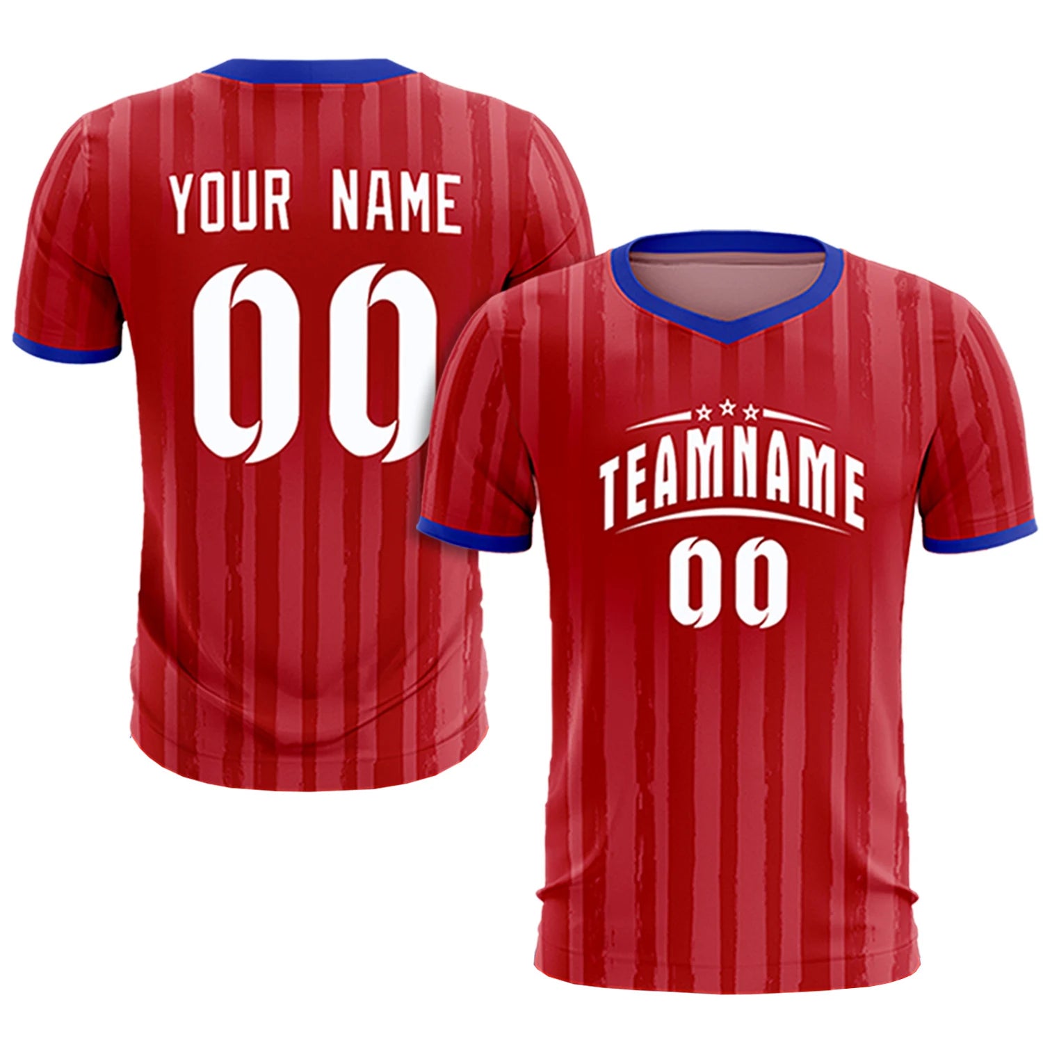 Custom Red Royal Blue Breathable Soccer Sets Jersey