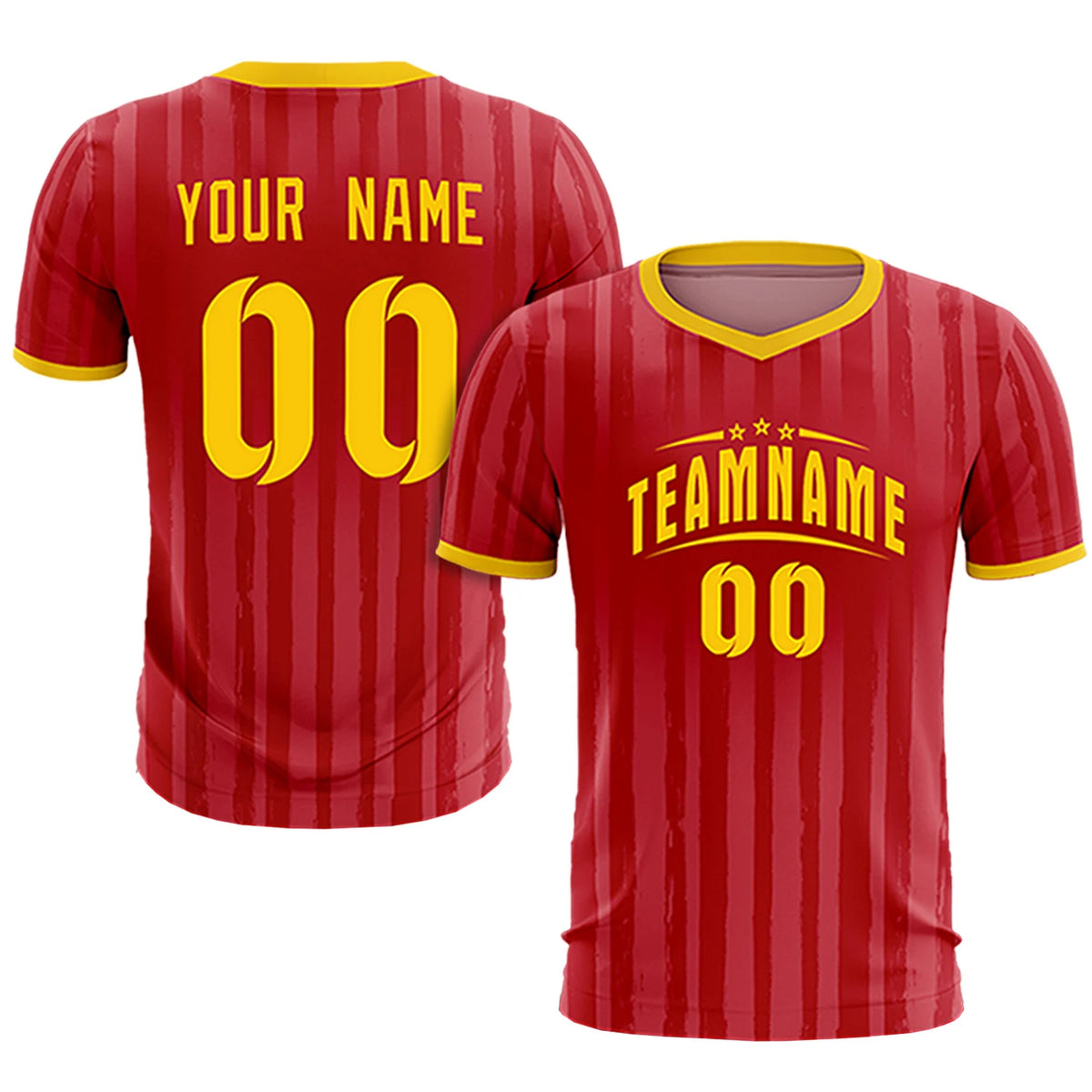 Custom Red Gold 01 Breathable Soccer Sets Jersey