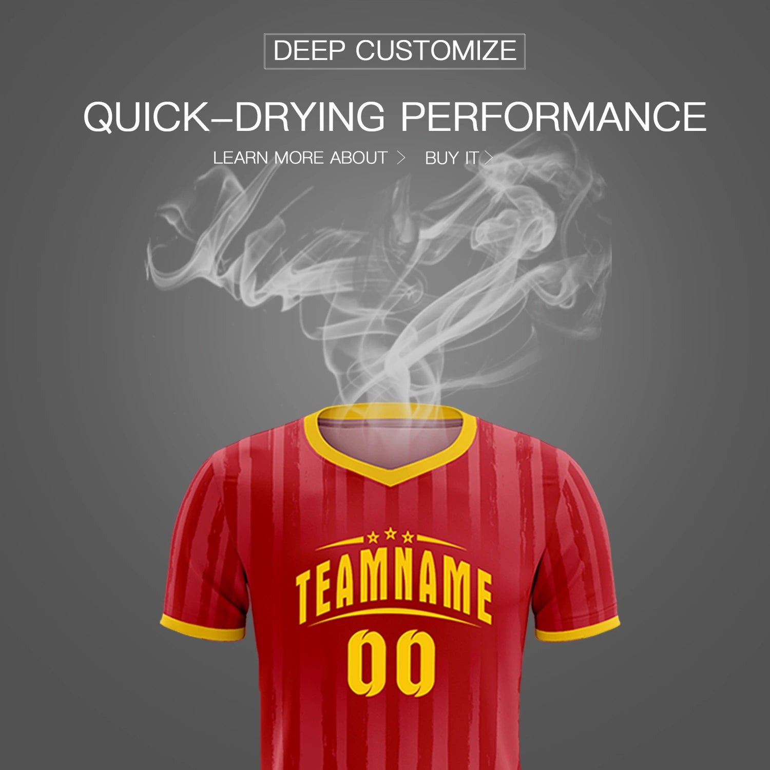 Custom Red Gold 01 Breathable Soccer Sets Jersey