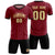 Custom Crimson Black Breathable Soccer Sets Jersey