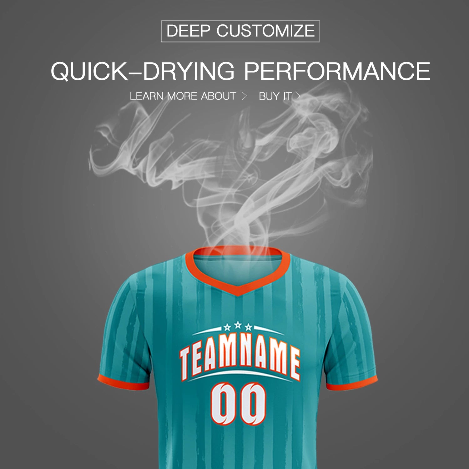 Custom Aqua Orange Breathable Soccer Sets Jersey