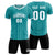 Custom Aqua White Breathable Soccer Sets Jersey