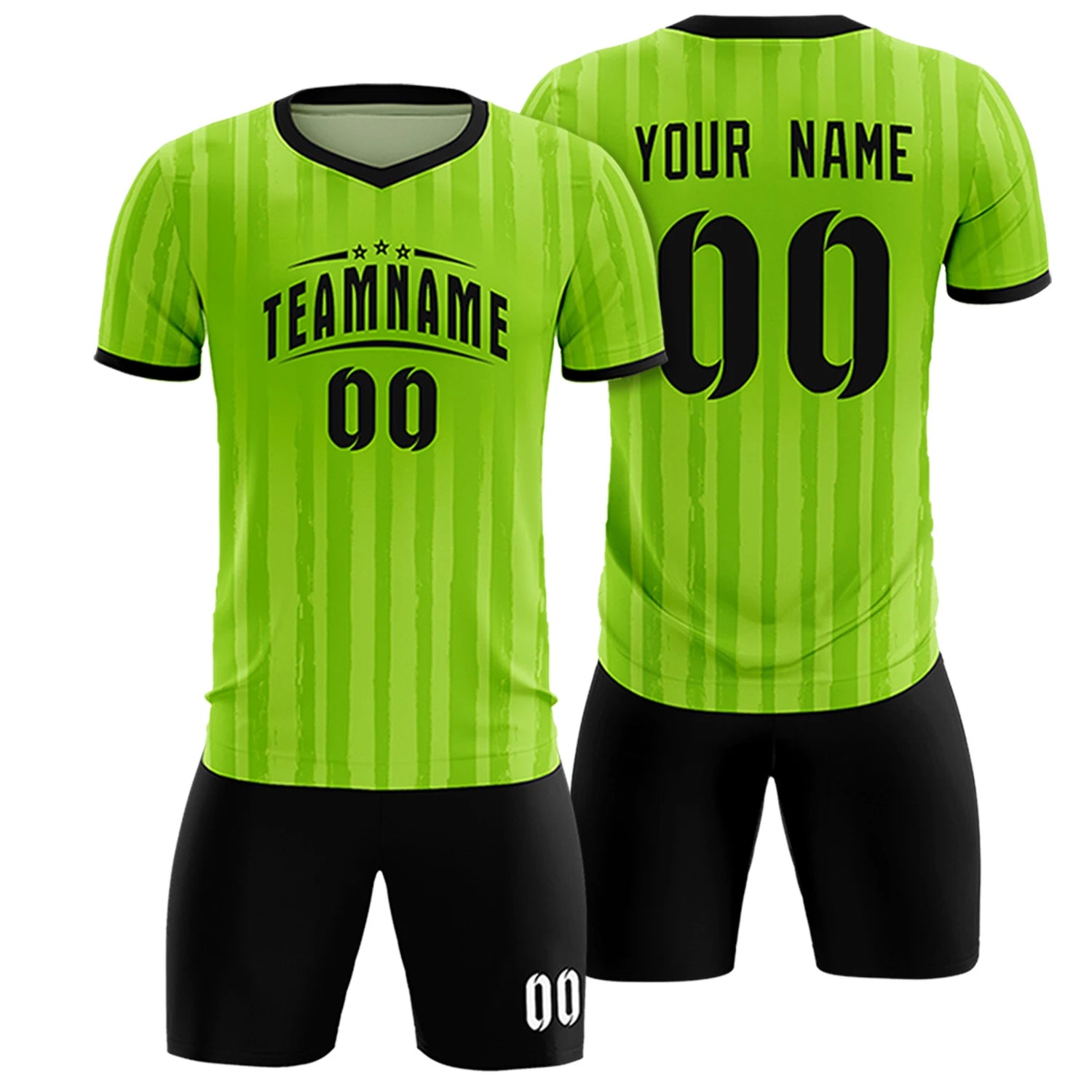 Custom Neon Green Black Breathable Soccer Sets Jersey