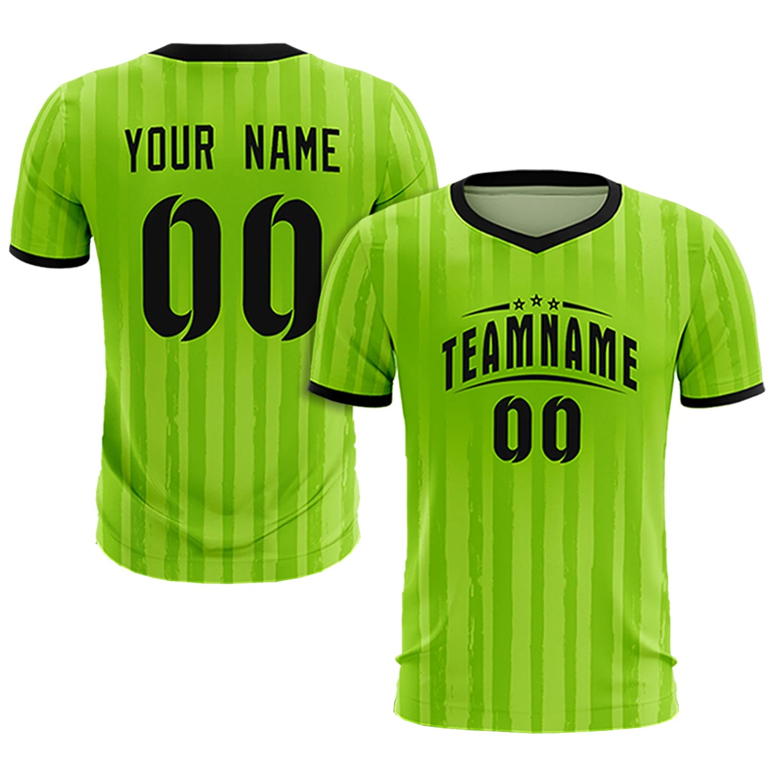 Custom Neon Green Black Breathable Soccer Sets Jersey