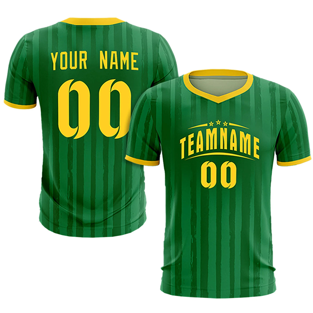 Custom Kelly Green Gold 01 Breathable Soccer Sets Jersey