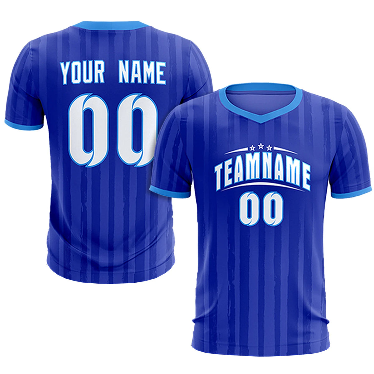 Custom Royal Blue Powder Blue Breathable Soccer Sets Jersey