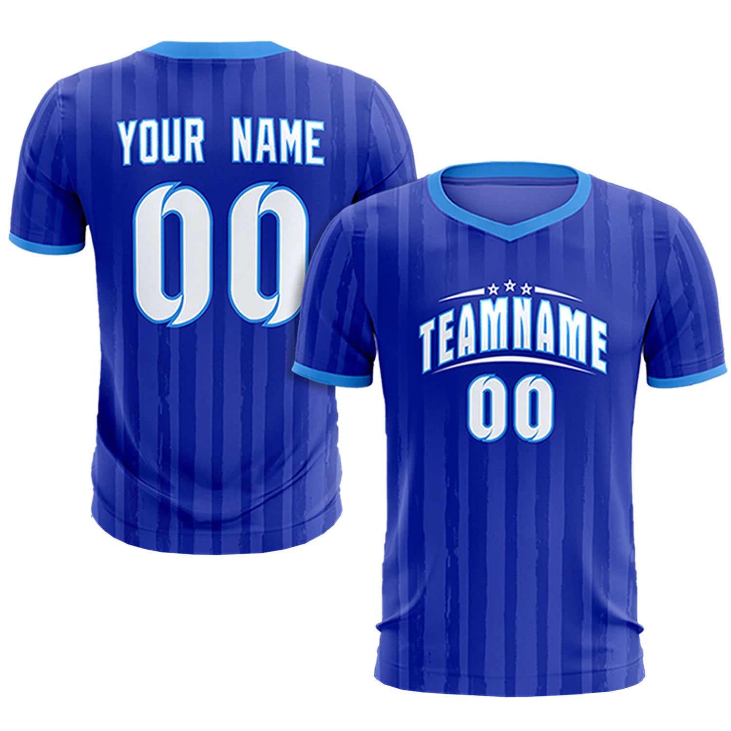 Custom Royal Blue Powder Blue Breathable Soccer Sets Jersey