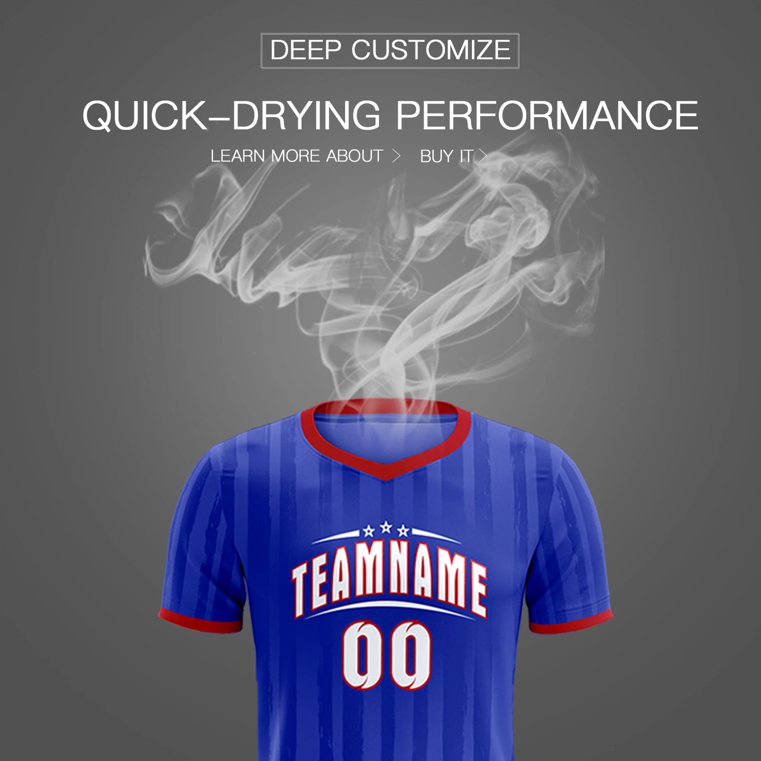 Custom Royal Blue Red Breathable Soccer Sets Jersey