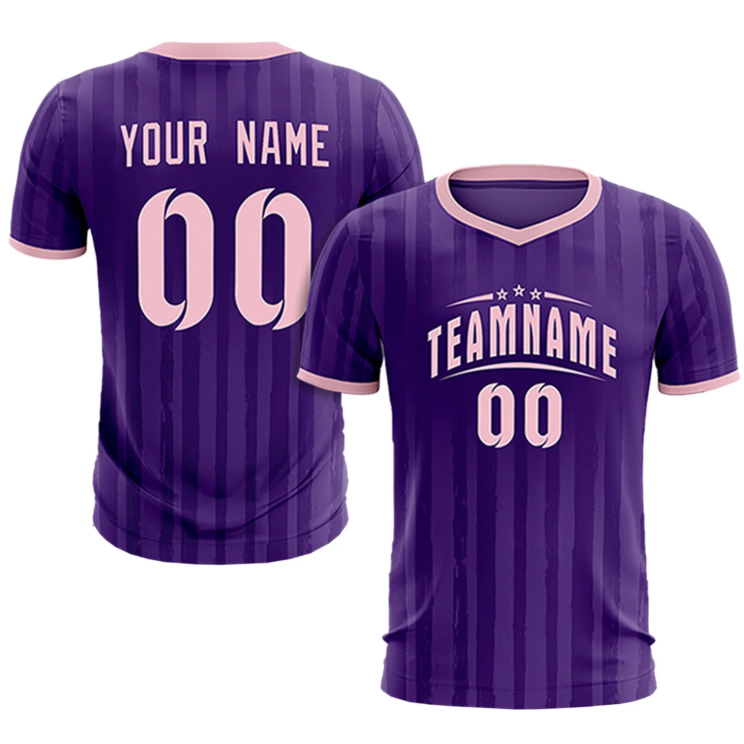 Custom Purple Light Pink Breathable Soccer Sets Jersey
