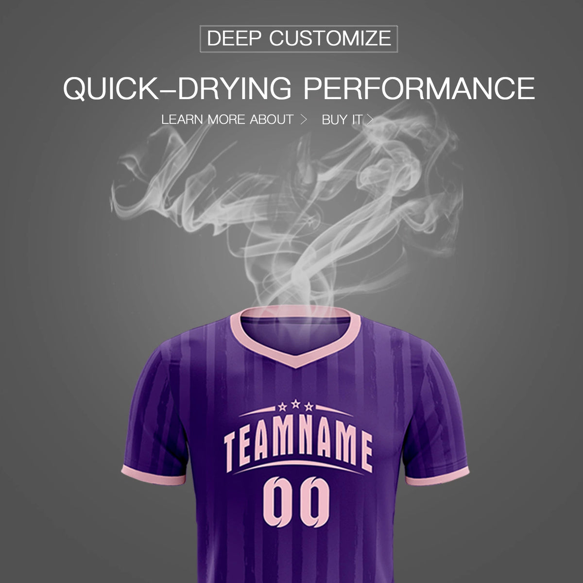 Custom Purple Light Pink Breathable Soccer Sets Jersey