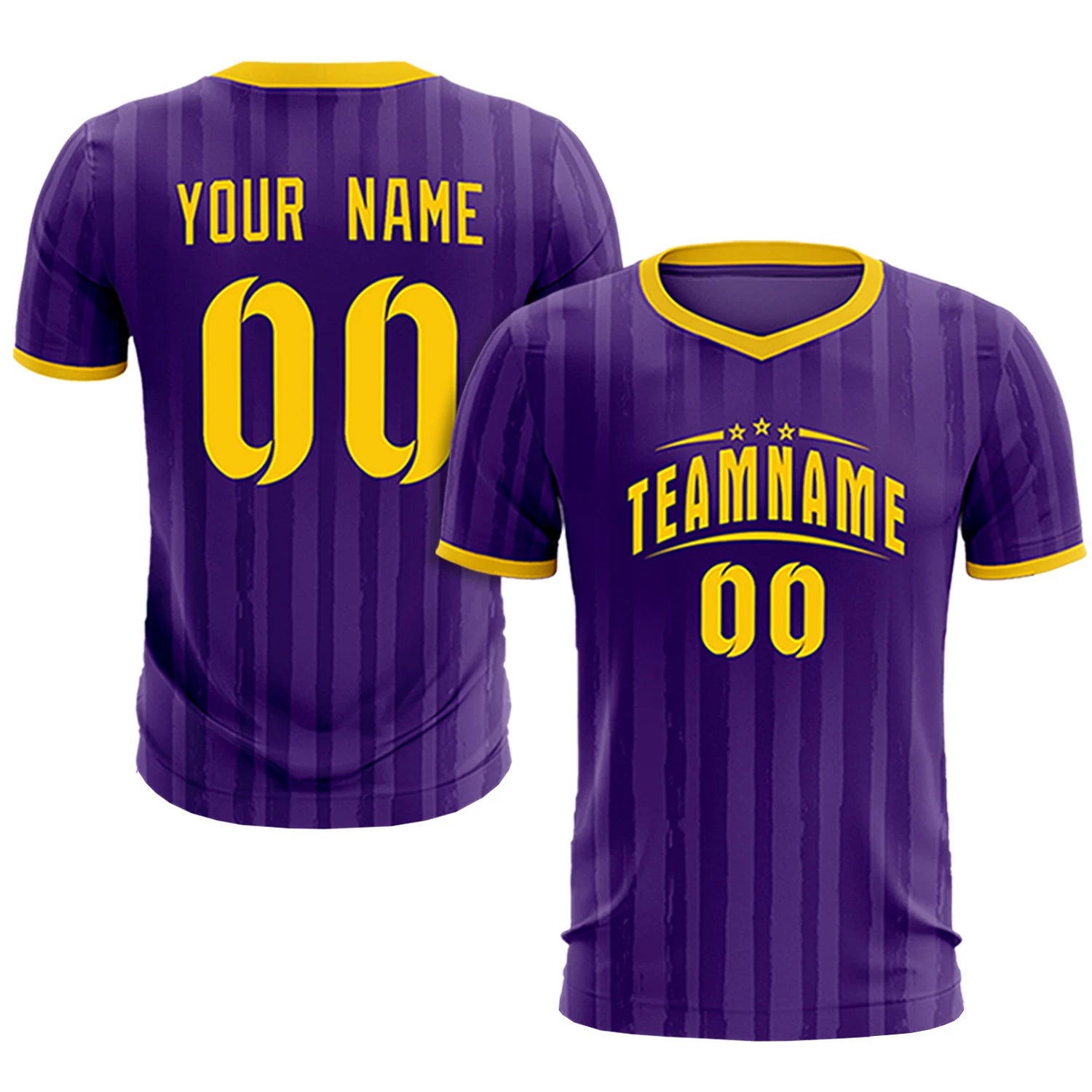 Custom Purple Gold 01 Breathable Soccer Sets Jersey