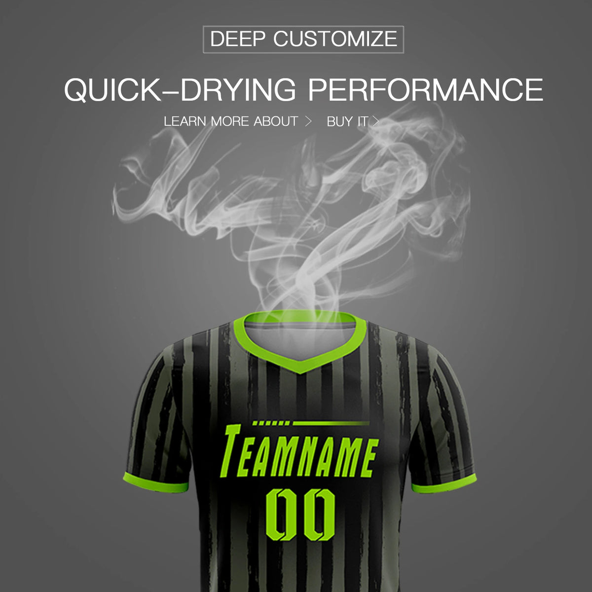 Custom Black Neon Green Breathable Soccer Sets Jersey