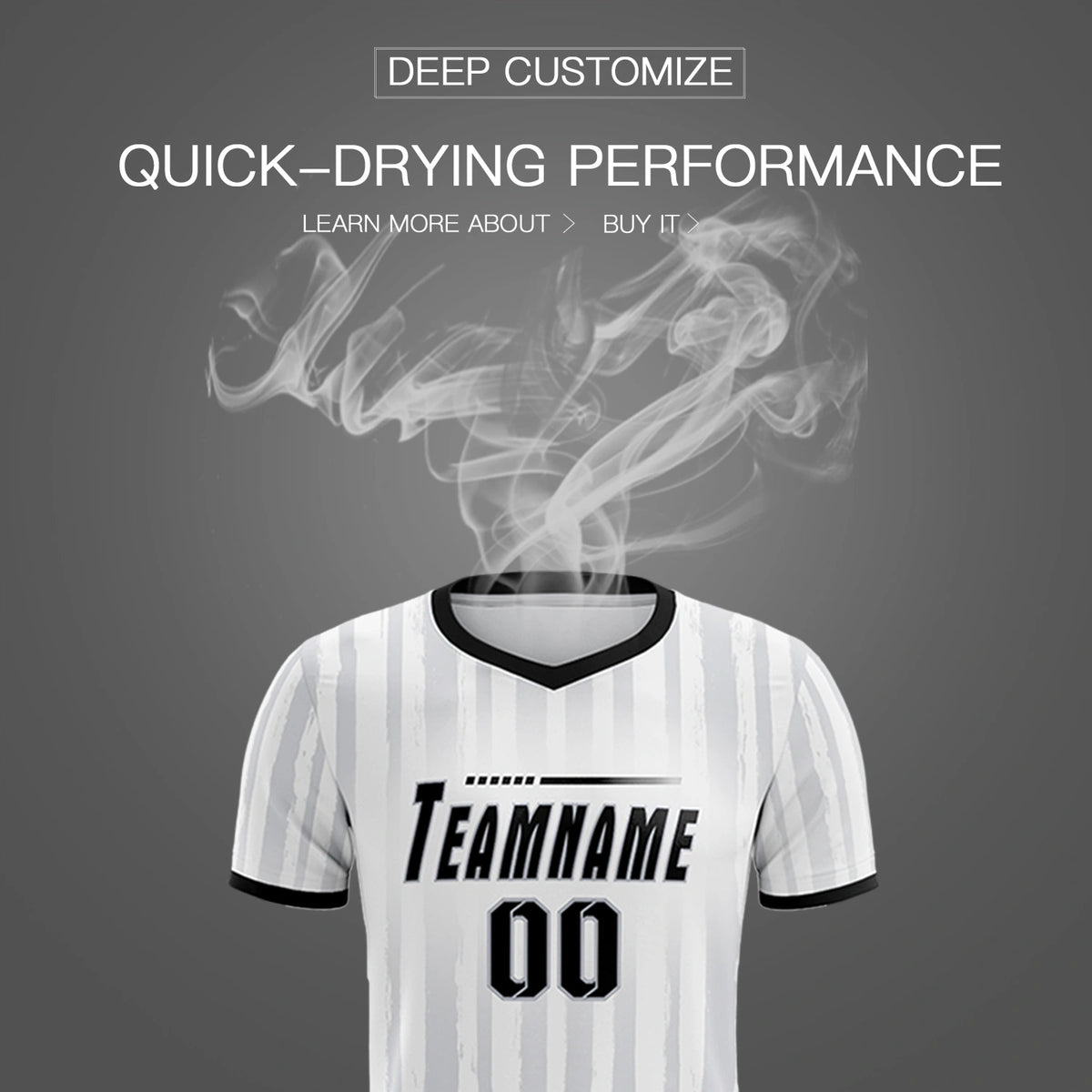 Custom White Black Breathable Soccer Sets Jersey
