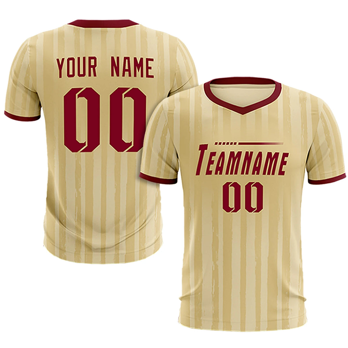 Custom Khaki Crimson Breathable Soccer Sets Jersey