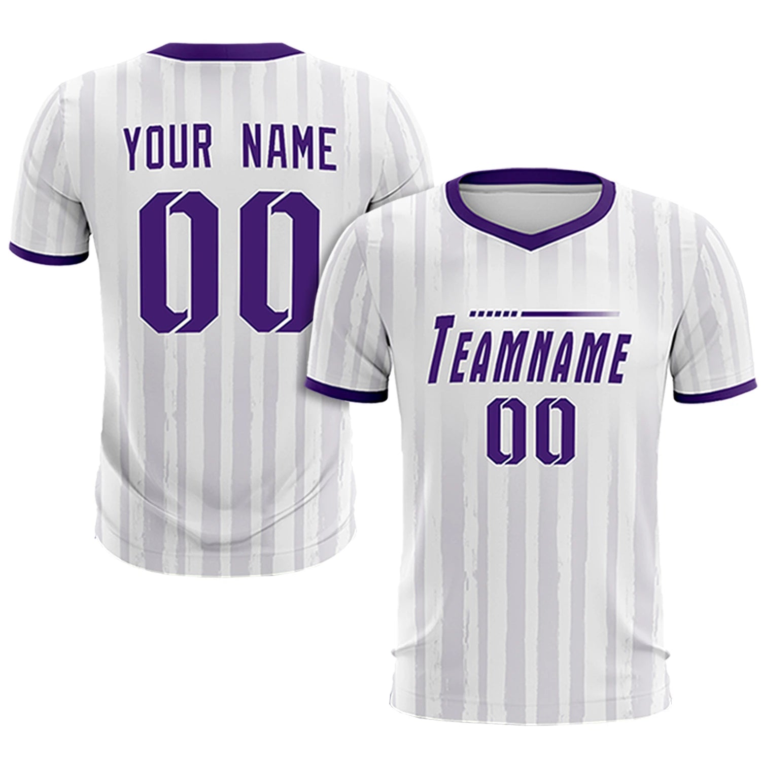 Custom White Purple Breathable Soccer Sets Jersey