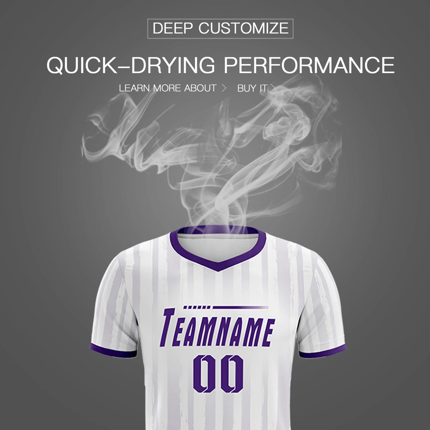 Custom White Purple Breathable Soccer Sets Jersey