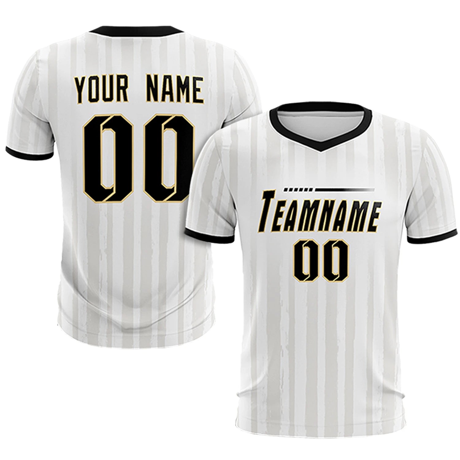 Custom White Black Breathable Soccer Sets Jersey