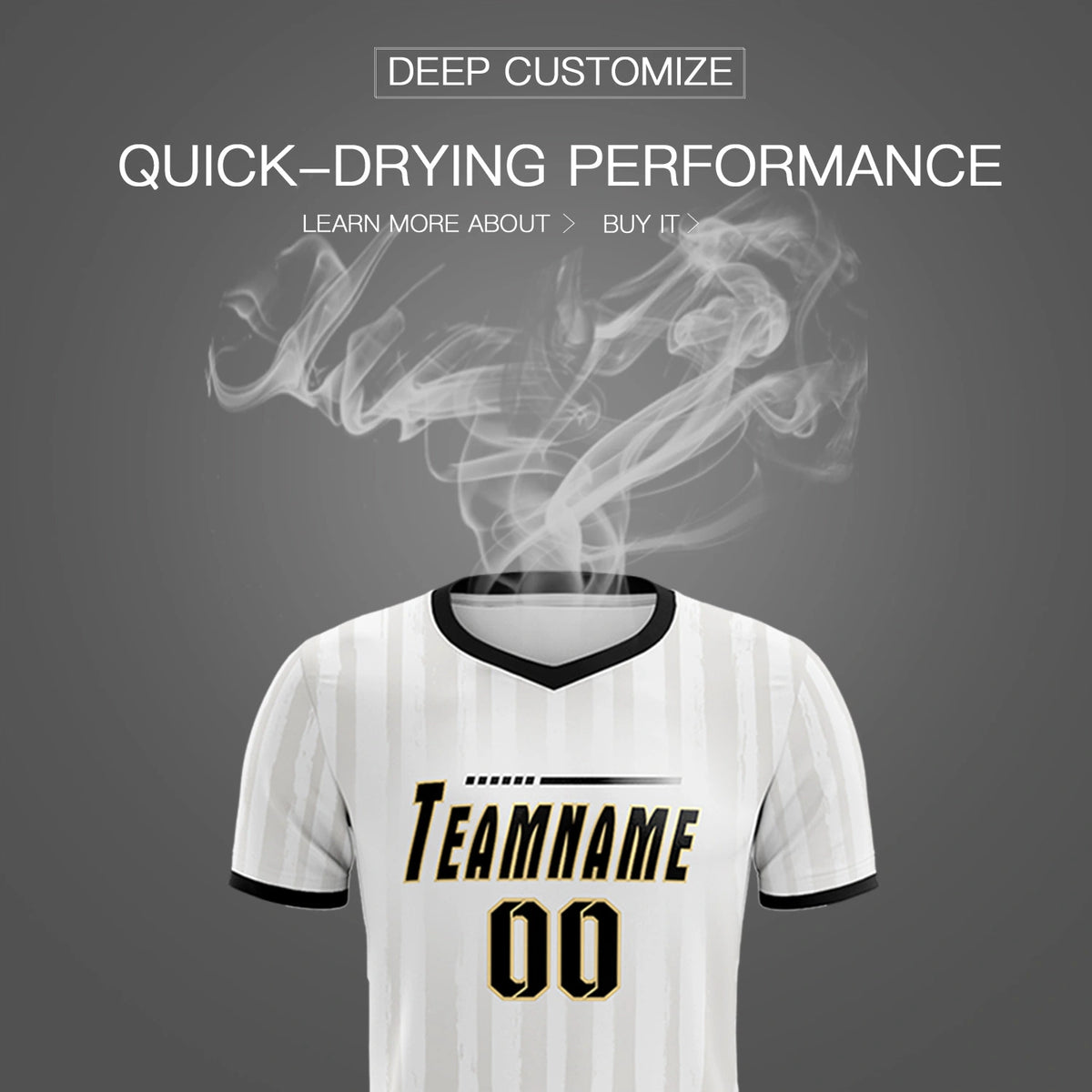 Custom White Black Breathable Soccer Sets Jersey