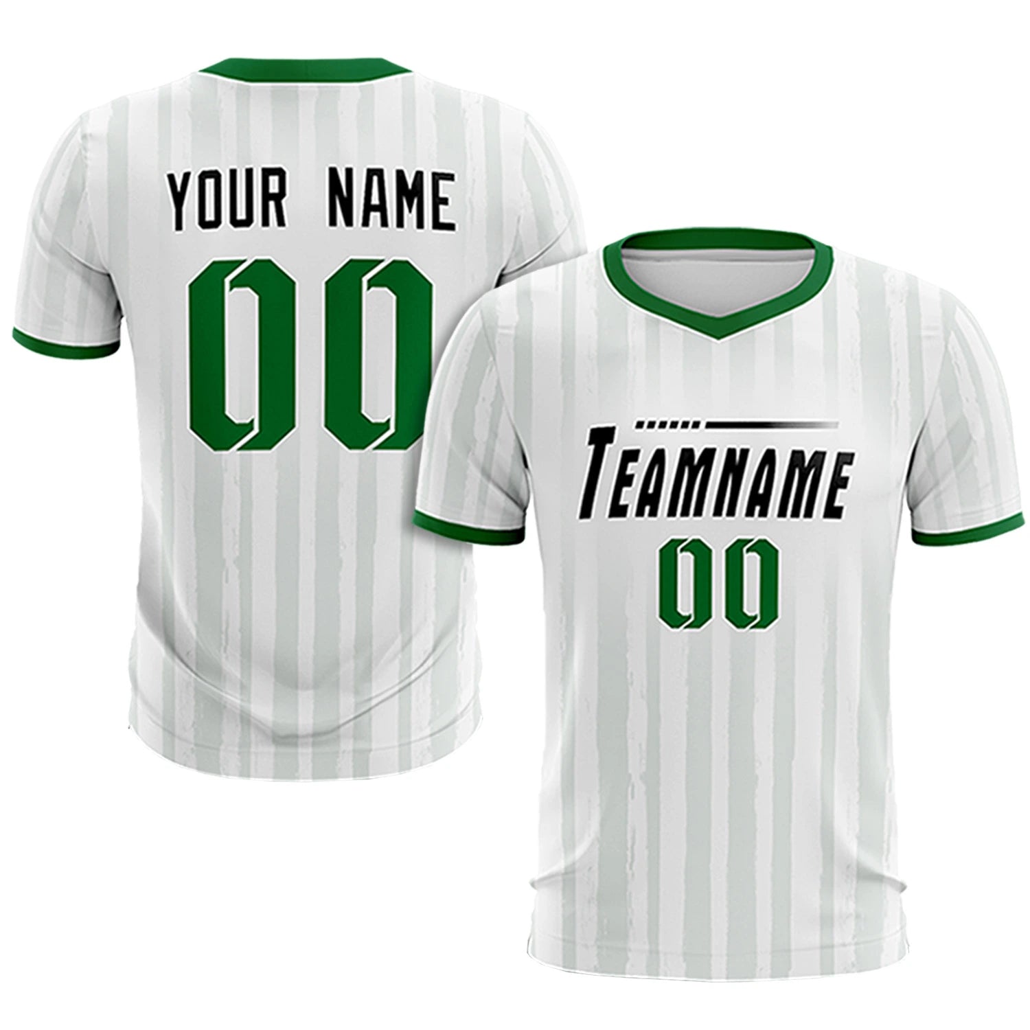Custom White Kelly Green Breathable Soccer Sets Jersey