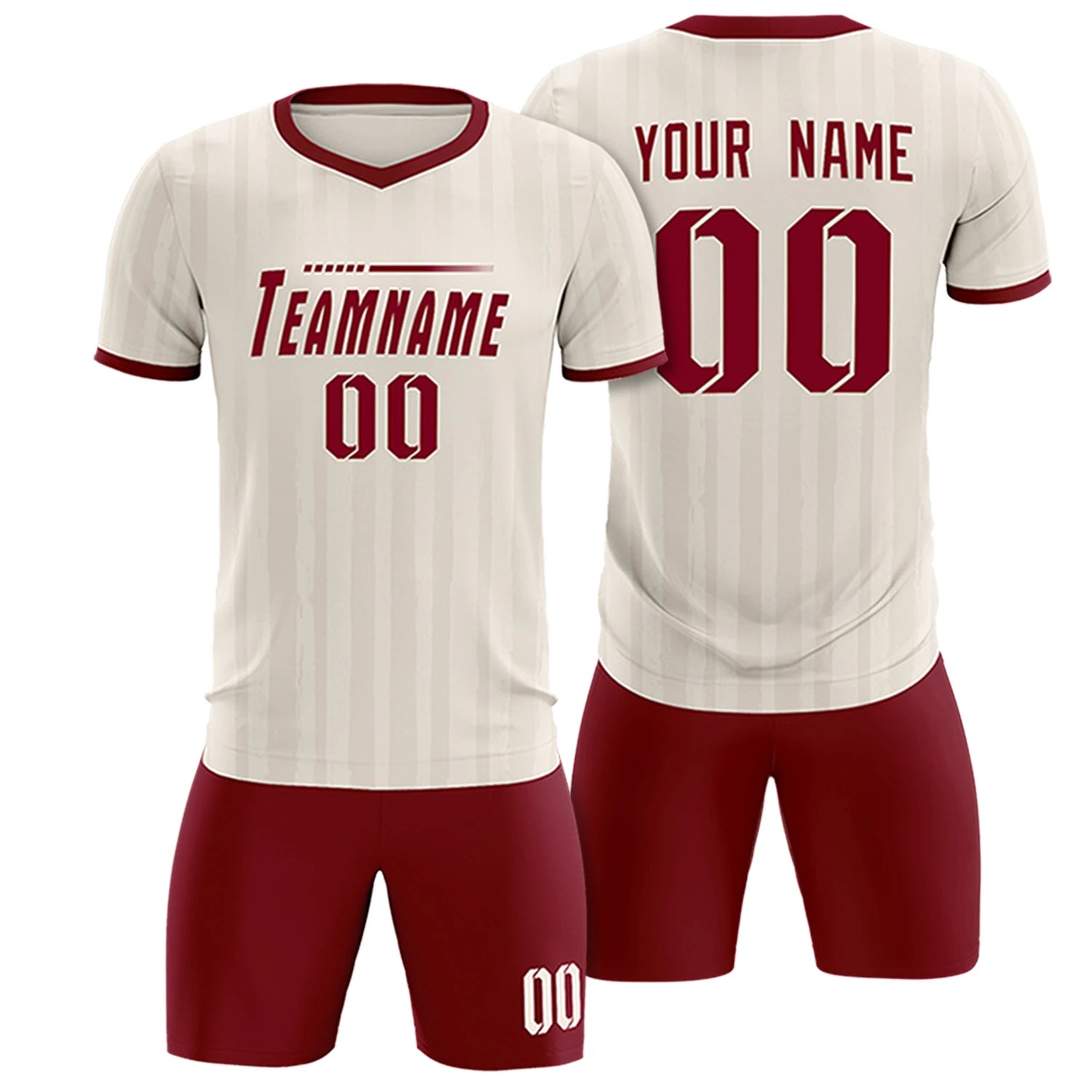 Custom Khaki Crimson Breathable Soccer Sets Jersey